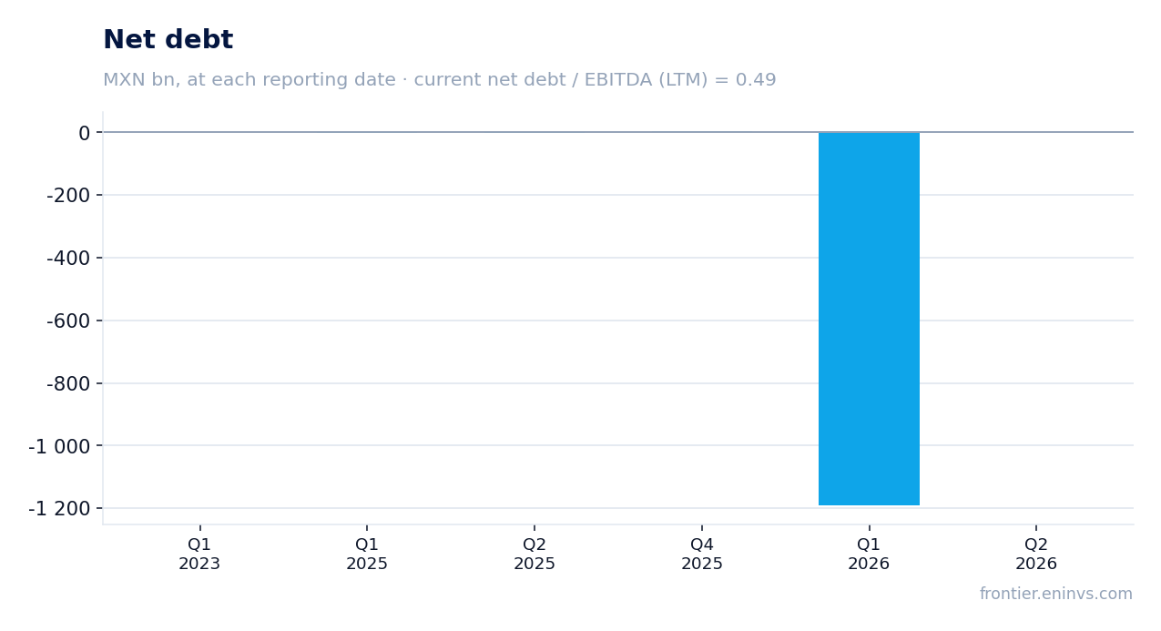 Net debt at reporting dates