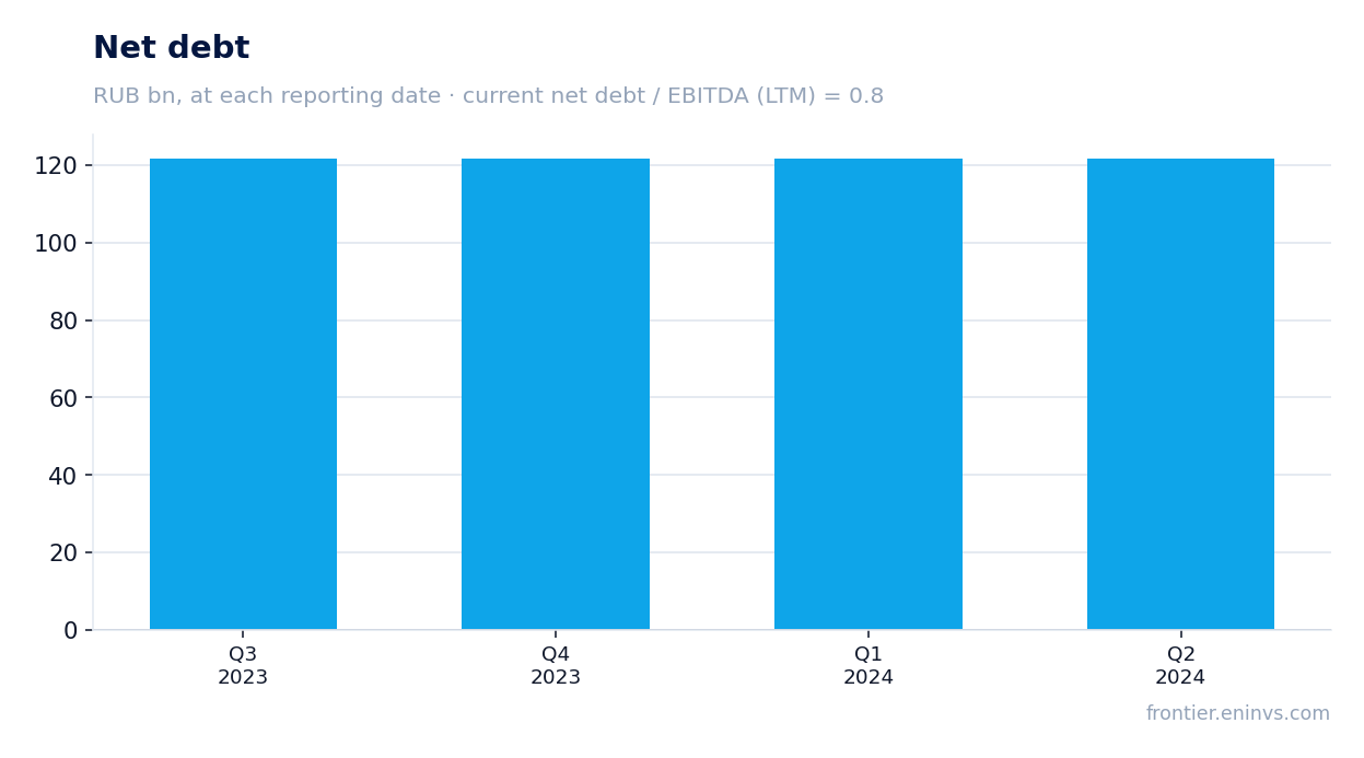 Net debt at reporting dates